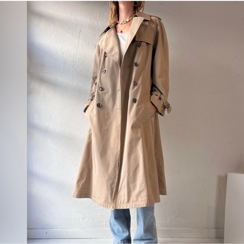 Vintage London Fog Tan Trench Coat | Size 42R | Unisex Fit